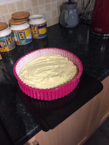 Jammie Dodger cake in Moldyfun cake mould before cooking