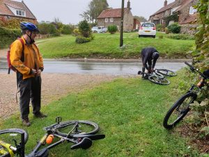 Cycling in Norfolk in the rain, but no issue for the hip replacement.